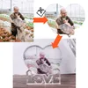 Customized Love Heart Crystal Po Frame Personalized Picture Frame Wedding Gift for Guests Birthday Souvenir Valentine's Da306P