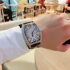 Wristwatches Full Diamond Big Dial Men's Watch Unisex Square Ladies Fashion Rhinestone Leather Relogio Masculino Women Man