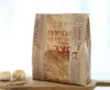 Bolsa de papel kraft Pan Con Ventana evitar el aceite de Amor tostadas Hornear bolsa de papel para llevar los alimentos hecha a mano del paquete Bolsas