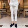 Pantaloni formali estivi stile britannico per uomo 2020 Pantaloni semplici da lavoro solidi Pantaloni da uomo slim fit alla caviglia 3 colori18367374