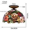 style flush mount ceiling light 12 inches European pastoral grape art deco stained glass light fixtures TF0471277059