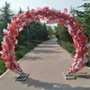 New cherry blossom+iron round stand lucky door full DIY wedding window party decor artificial flower cherry blossom +arch shelf AL02