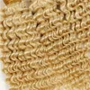 Wefts Blonde Brazilian Deep Curly Hair Extensions 7a 100% Human Hair Weave Tight Kinky Curly Hair Deep Wave 3pcs Jerry Curl #613