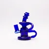 Color Recycler Dab Rig Smoking Pipe Hookahs Mini Glass Bong with 1 bowl included and give 1 Quartz Banger for gift