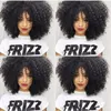 New red color Afro Short Curly Wigs for Black Women American Natura brazilian Full black/blonde Wig with bangs Synthetic heat resisatant