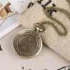 Turkish Air Force Theme Quartz Pocket Watch Retro Bronze Necklace Chain Watches Souvenir For Men Women Kids reloj de bolsillo