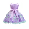 1pcs Baby Girls Pearl flower mesh lace patchwork Princess Dress Kids Ruffle Pleated Party Dress wedding dress christening dresses 8485185