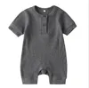 Kinder Designer Kleidung Baby Solide Kintted Strampler Jungen Mädchen Casual Overalls Sommer Kurze Ärmel Artikel Pit Outfits Kind Playsuit PY464