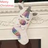 Large Unicorn Christmas Stocking For Children Gift Bag Candy Bags Xmas Tree Ornament Hanging Pendant Socks Christmas Decoration