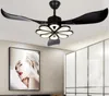 LED Modern takljusfläkt svart takfläktar med ljus hem dekorativt rum fläkt lampa dc tak fläkt fjärrkontroll myy335s
