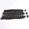Wefts DHL Factory Offer Wholesale 7A Shedding free Tangle free 100g/piece 4pcs/lot Deep Wave Brazilian Human Hair Weave Extensions