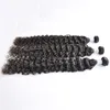 DHL Factory Offer Wholesale 7A Shedding free Tangle free 100g/piece 4pcs/lot Deep Wave Brazilian Human Hair Weave Extensions