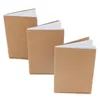 Kraft Notebook Unlined Blank Books Retro Kraft Brown White Notebooks for Travelers Students and Office Writing Sketchbook 8.8*15.5cm