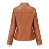 Feitong Winter Warm Faux Leather Women Short Coat Leather Jacket Parka Zipper Tops Overcoat Outwear Coats Jackets