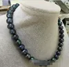 Collier de perles baroques noires et bleues, 10-11mm, 18 pouces, livraison gratuite