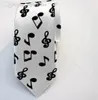 Großhandels-freies Verschiffen Polyester-Seide beiläufige schmale Krawatte nette Musiknoten binden Frauen und Männer binden Großhandel