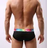 Sexiga underkläder för män Modal Andas Mesh Low Rise Rainbow bälte Boxershorts Shotpants