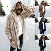 As mulheres misturas de lã Mulheres Plus Size Faux Pele Plain Overcoat Cor Sólida Manga Longa Abra Recepção Casaco de Jaqueta de Pão com 9 Cores