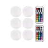 Wireless LED Closet Lights RGB 12 Colors Puck Light Touch Sensor 6 Pucks 2 Remotes LED Night Light Counter Under Cabinet Lamp