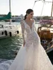 Платья Rokman Lian с глубоким v-образным вырезом и кружевной аппликацией, богемные свадебные платья трапециевидной формы, свадебное платье в стиле бохо, Vestido De Novia estido