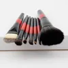 Professionell Eye Shadow Makeup Brushes Set 7PCs Tools Tillbehör för Blush Loose Powder Cosmetics Wood Handle Nylon Hair DHL Gratis