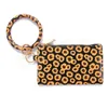 Pu armband nyckelring läder armband nyckelring smycken handväska leopard armband hänge purse lady väska hand bär påsar telefonväska