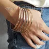 gioielli da donna Fashion Party 6 pezzi / set alla rinfusa argento oro rosa oro tricolore acciaio inossidabile 4mm 68mm bracciale bracciale donna uomo ragazzo