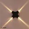 10pcsModern تصميم LED الجدار الخفيفة الخيالة 4 * 3W السطح في الهواء الطلق مقاوم للماء مصباح الجدار الألومنيوم صعودا وهبوطا LED الإضاءة
