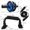 5-in-1 AB Wheel Roller Kit Spring Exerciser Abdominal Press Wheel Pro with Push-UP Bar Jump Rope and Knee Pad Portable Equipment3078