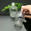 Glazen pijpen Roken geblazen waterpijp Vervaardiging Handgeblazen bongs Mini Gestreepte Ronde Belled Glazen Water Rook Fles