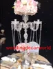 Decoração do partido por atacado de moda elegante Grande mesa de cristal top peças centrais do candelabro para casamentos decor00155