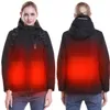 Men Smart Heated Jacket for Men Winter women USB Fiber Heating Coat Travel Pizex Waterproof Heated Hiking Clothes Velvet Jackets