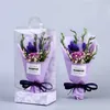 Mors dag Torkad blomma bukett Box Konstgjorda Torkade Blommor Bouquet Mors dag Mini Bouquet PVC Presentförpackning