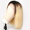 Silky high quality brown roots blonde bob wig ,Hd transparent bob lace wig side part 150% short 8inch-14inch Divaswigs
