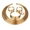 4 pièces/ensemble exotique nigérian mariée cercle collier boucles d'oreilles Bracelet anneau ensemble de bijoux fête de mariage fiançailles ensemble de bijoux nouveau