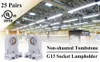 Stock In USA + G13 T8 Bi-pin Socket Tombstone Lamp Holder Non-shunted Turn Type UL for LED Fluorescent Tube Replacement(NO Wire)