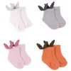 Lolita 4 Färger Baby Kids Socks Nya Ankomster Tjejer med Angel Wing Sock Barnens bomullsstrumpor Storlek 0-2T