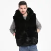 Mannen Lente Winter Faux Bont Vest Jas Mouwloze Winter Body Warme Jas Hooded Vesten Gilet Mode Luxe 2019 Mannen Gift