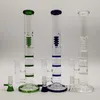 트리플 여과기 봉 유리 물 봉 빗 퍼크 스트레이트 튜브 물 파이프 Birdcage Perc Dab Rigs 18mm Joint Oil Rig HR316