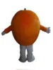 Costume mascotte arancione con grandi occhi per adulto Natale Halloween Funny Dress