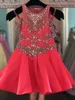 Little Miss Girl Pageant Dress 2019 Strass Water Melon Infant Toddler Pageant Gonws Glitz Unique Fashion Jewel Lace Up Off the Shoulder