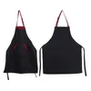 Cuocere di cucina del grembiule da cucina chef catering di bavaglini di Halterneck con 2 grembiuli senza maniche tasche per donna uomo nero rosso5351153