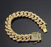 Mens Hip Hop Bracelets simulados de jóias de diamante simuladas Icegou Miami Cuban Link Chain Bracelet300H