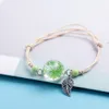 Keramiska pärlor glas charms armband kristall transparens blomma diy boho keramiska armband festgåva
