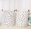 Toy Storage Baskets INS Canvas Storage Bags Cactus Printed Bins Bucket Clothing Organizer Kids Room Laundry Bag 9 Designs DW459