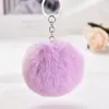 Multi Color 8cm Imitate Rabbit Fur Ball Keychain Pom Pom Plush Car Keychains Handbag Key Ring Pendant