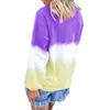 12 färger stora tjejer regnbåge gradient färg sweatshirts långa ärmar crew neck pullover toppar tee lös sweatshirt slips färg sweater outfit m404