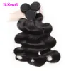 Peruaanse Body Wave menselijk haarbundels met sluiting 10a kwaliteit maagdelijk haar body wave Onverwerkte maagdelijke haarbundels met kant Closu3053486