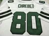 MIT Custom Men Youth Women Vintage 1997 Wayne Chrebet #80 Football Jersey Size S-4XL eller Custom något namn eller nummer Jersey