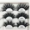 Mink Lashes 25mm Fluffy Messy Reusable 3D Eyelashes Partihandel Bulk Real Mink Eyelashes Makeup Fala ögonfransar